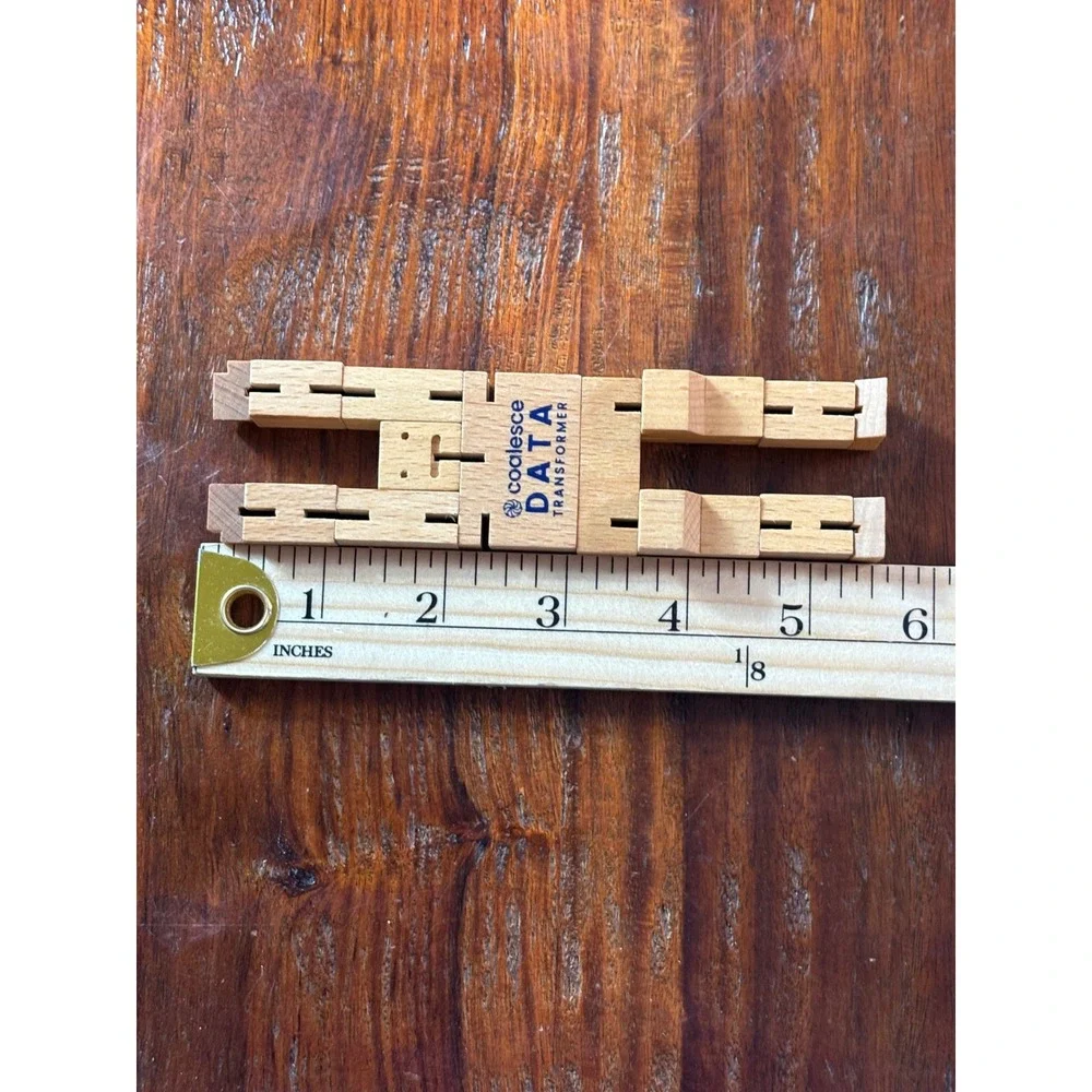 Areaware Cubebot Wooden Robot Puzzle Coalesce Data Transformer Natural Wood 2023